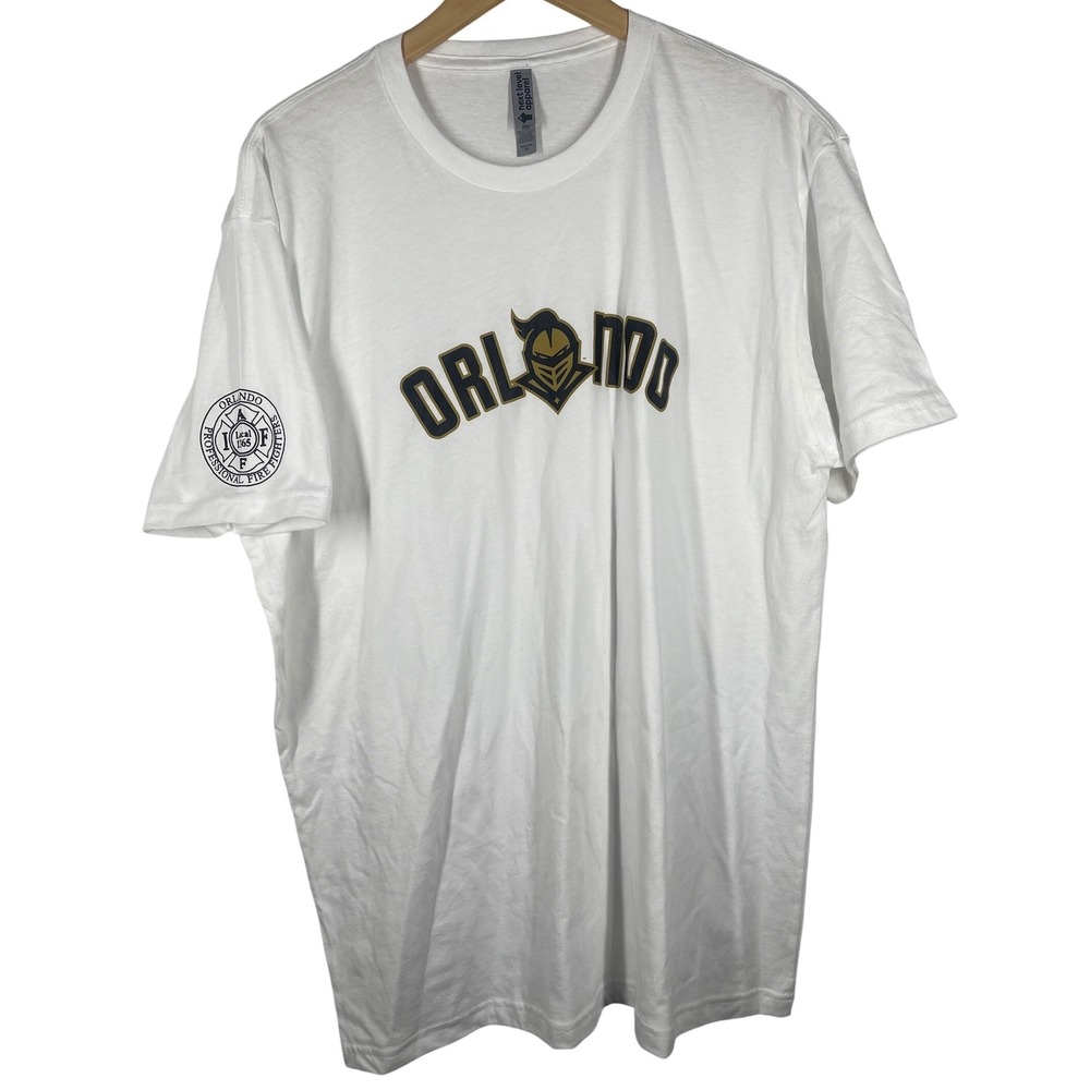Orlando Fire Fighters Local 1365 Next Level White Graphic T-Shirt Mens XL